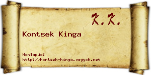 Kontsek Kinga névjegykártya